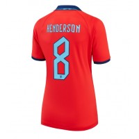 Camiseta Inglaterra Jordan Henderson #8 Visitante Equipación para mujer Mundial 2022 manga corta